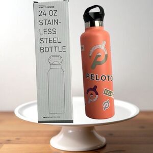 Peloton 24oz Stainless Steel Sticker Bottle, Orange